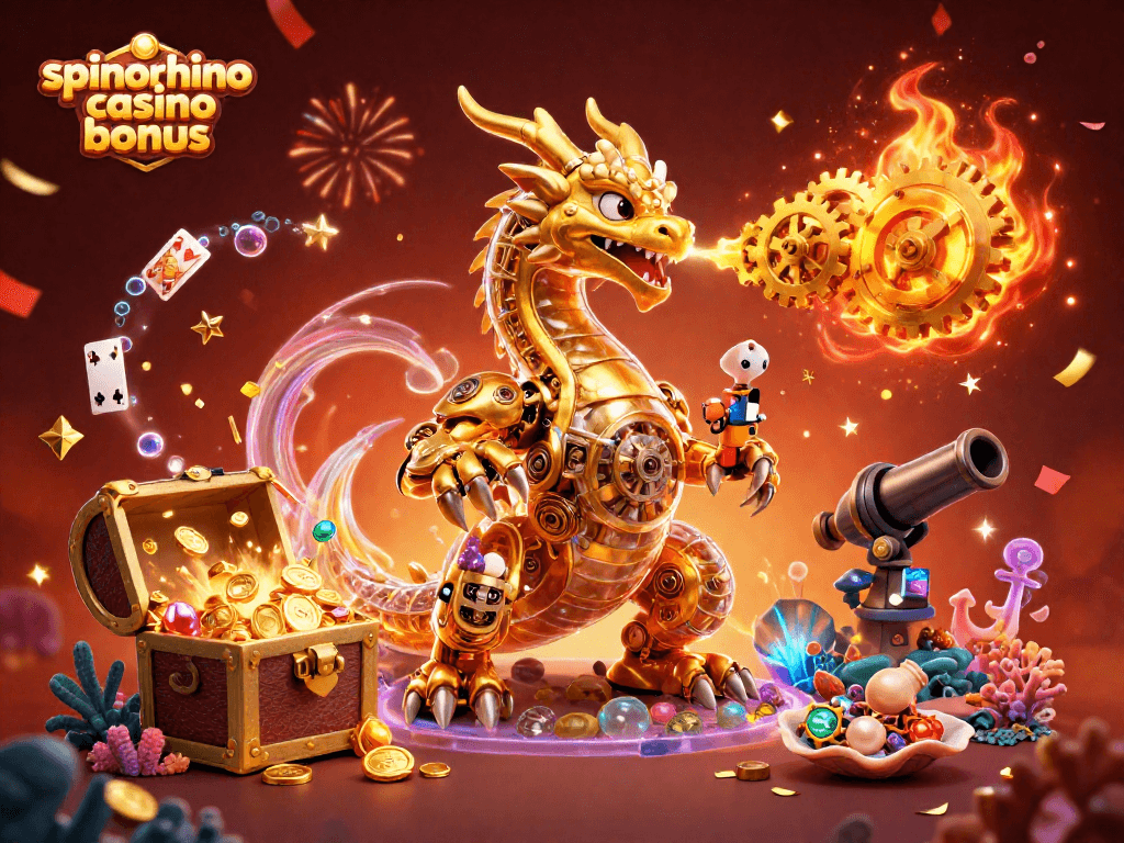 Ervaar de spinorhino casino bonus met een gouden draak en spannende elementen!