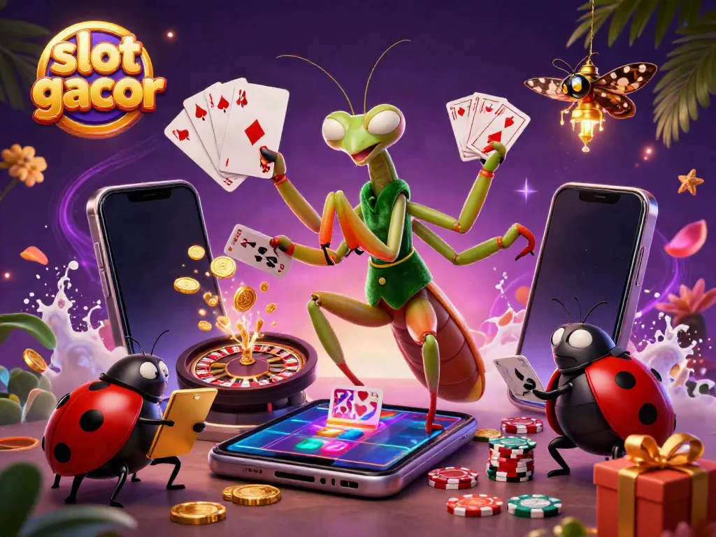 Experience the thrill of slot gacor with engaging characters and vibrant casino elements.