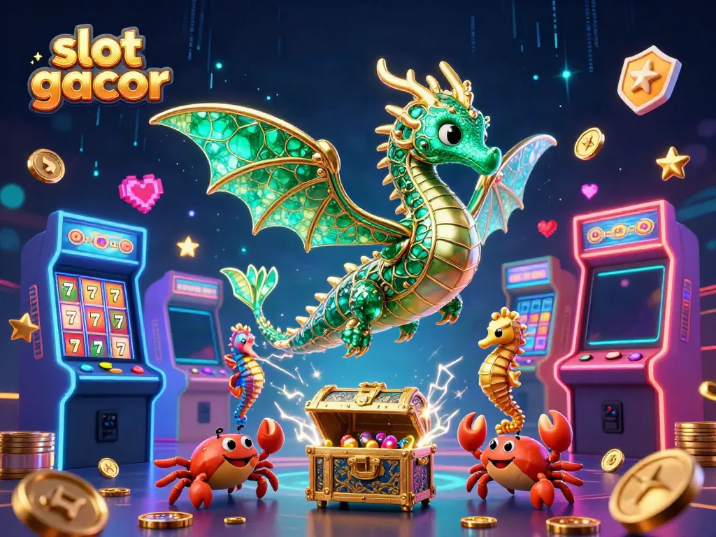 Experience the excitement of slot gacor with a magical underwater scene featuring a leafy sea dragon and vibrant game elements.