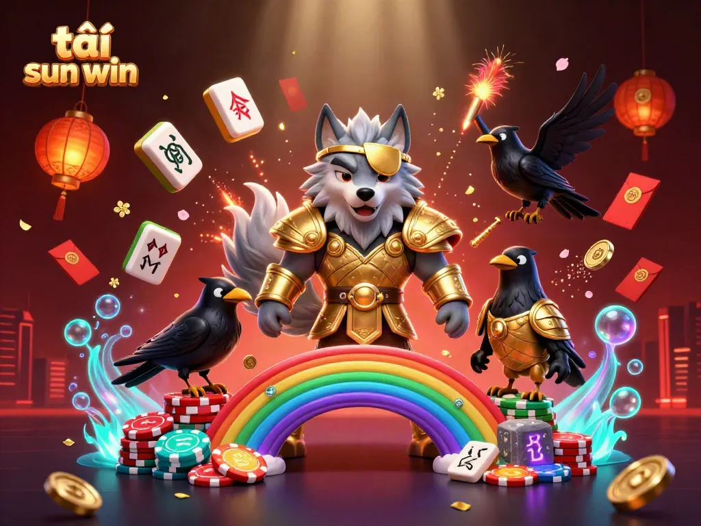 Experience immersive excitement with tải sun win through a vibrant 3D casino scene featuring mythical characters.